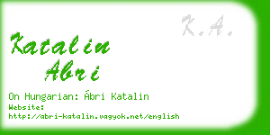 katalin abri business card