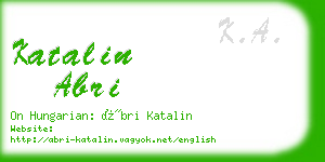 katalin abri business card